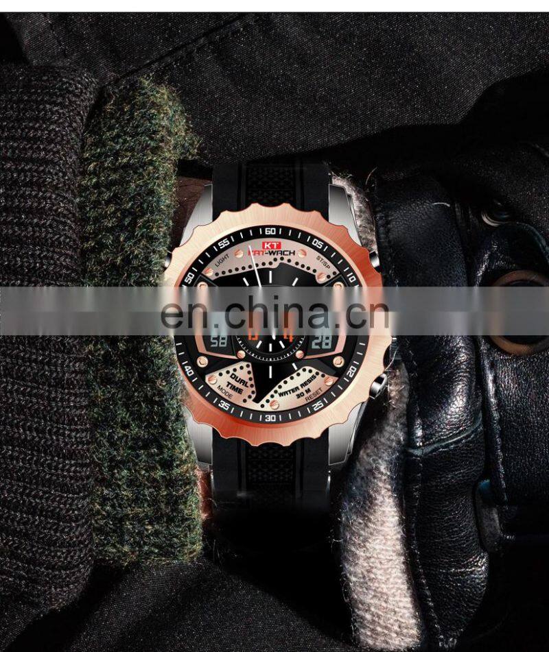 2018 KAT-WACH 724 Men's Fashion&Casual Watch Quartz+Digital Movement Multi-Function Sport Watches