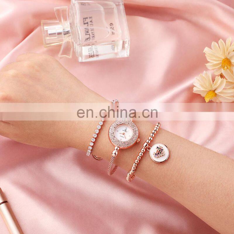 ZONMFEI ZM033-C Ladies Quartz Watches Wristwatch Gift Box Fashion Simple Desgin Woman Watch Set Bracelet