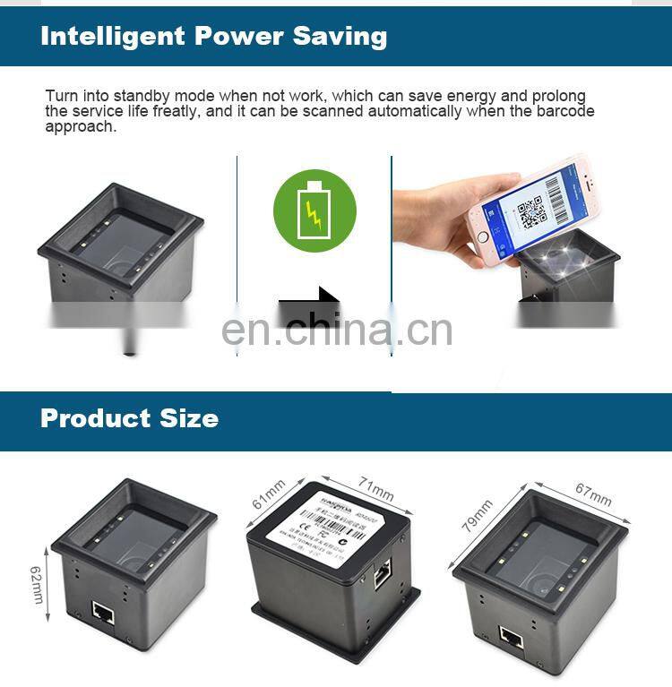 Arduino In-counter QR Code Barcode Scanner Omnidirectional Table Top USB 1D 2D Embedded 2D Scanner,barcode Scanner 2D, USB