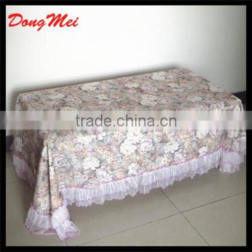 Table cloth with lace,stain fabric table cloth,table cloth factory