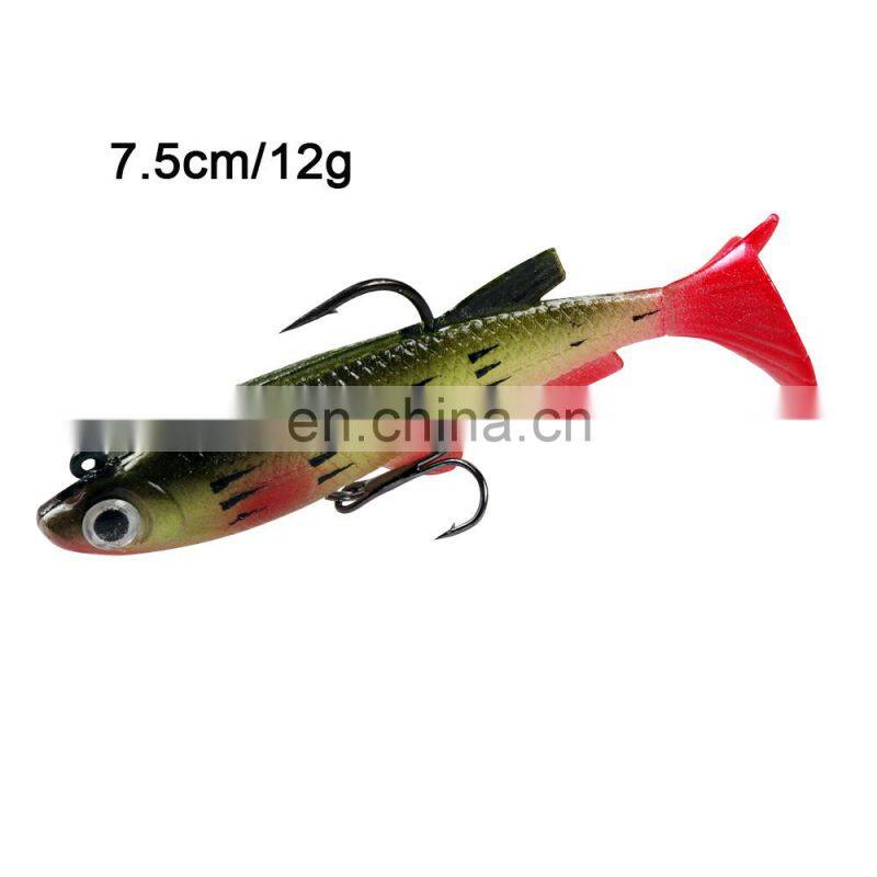 JOHNCOO Bait Fish Lure 12g 15g Jig Soft Body Saltwater Bass Fishing Lures Soft Lead Lure