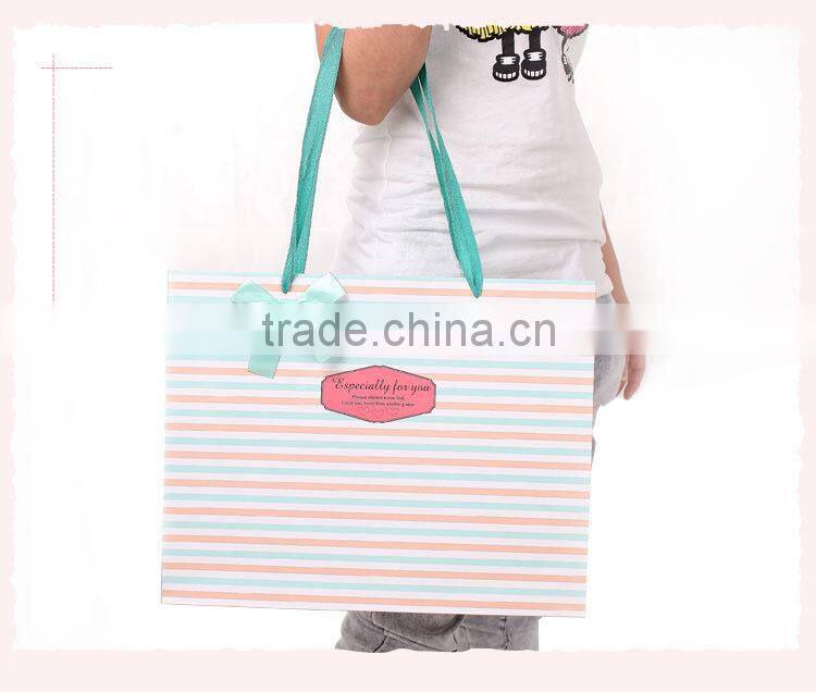 colorful stripe big paper carrier bag