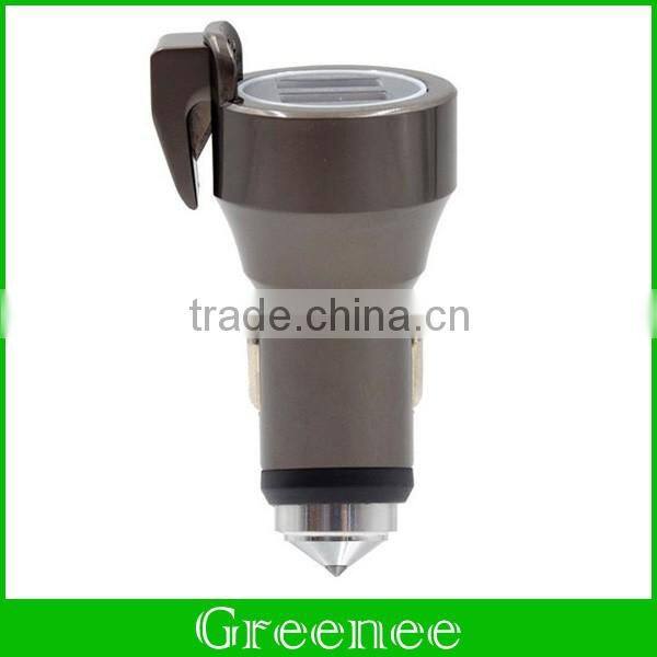 Newest Multifunction Car Charger Dual USB Tungsten Steel Safe Hammers for iPhone 6 6S Plus and Smartphones