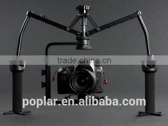 Poplar China supplier high quality Camera rig Best stability DSLR double Handheld Video gimbal Stabilizer for Digital