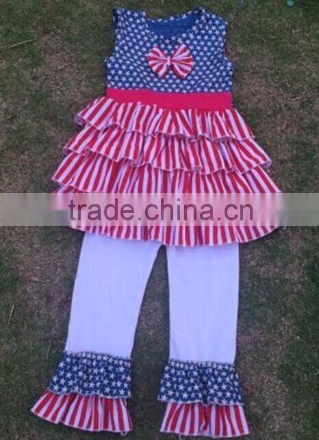 American Girls 4th July Wear Outfits For New Baby Girls Ruffles Short Sets In Fashion Latest Design Girl Summer Sets