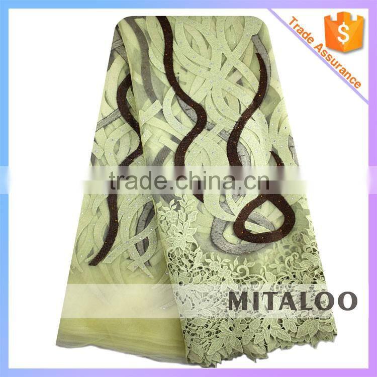 Mitaloo MFL0130 African White Lace Polyester Fabric Net Lace Nigeria Orange African Lace