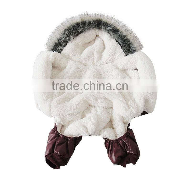 Luxury fur flower cotton coffee dog clothes