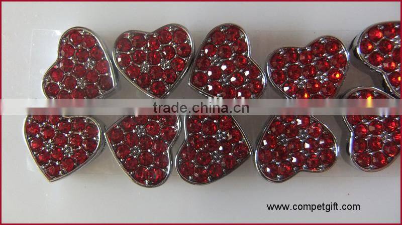 Factory Direct Supply of Encrusted with Diamonds 10MM Wear Jewelry Slider Heart Charms