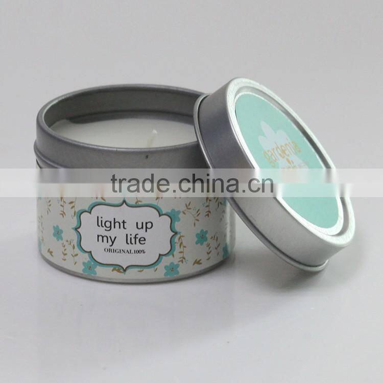 Red Scented Travel Tin Candle/Aromatic metal tin candle and metal lid