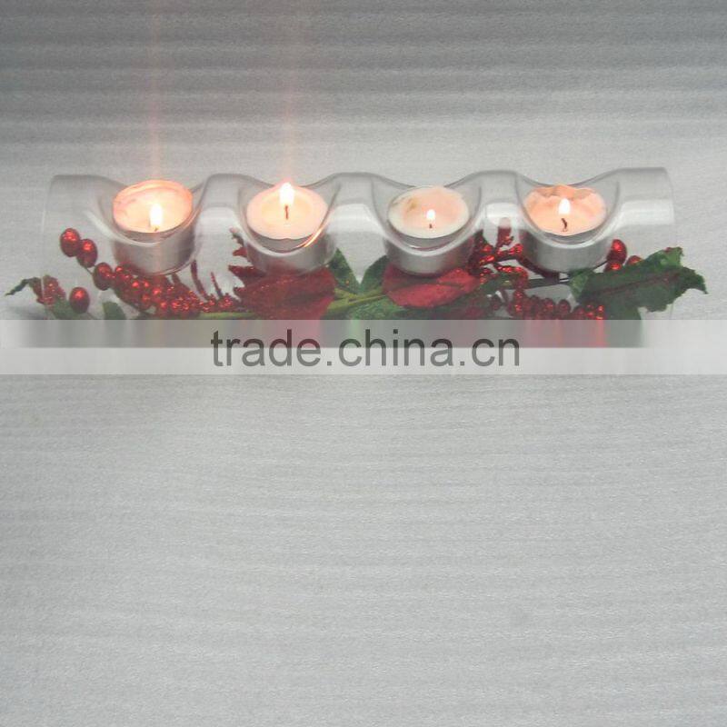 2016 Wholesale Tasteful Home Decor Glass Tea Light Logs factory directly