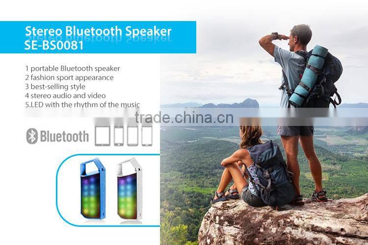 Multi Color Flash LED Wireless Bluetooth Portable Speaker Built in Mirco for Handsfree Suuport FM TF CARD