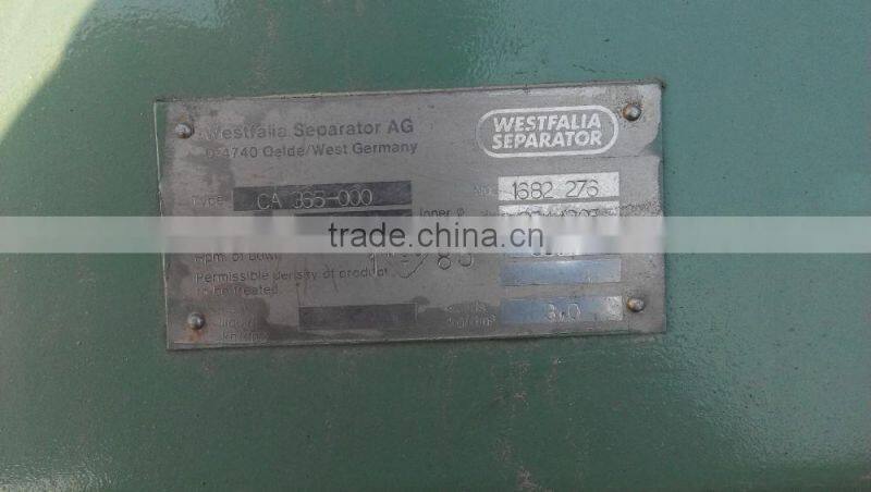 Used Second-hand Westfalia Separator CA365-000