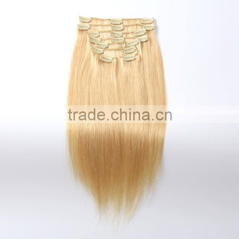 2016Wholesale Virgin Human Hair Clip In Hair Extension, Unprocessed Brazilian Human Hair Clip In Hair Extension
