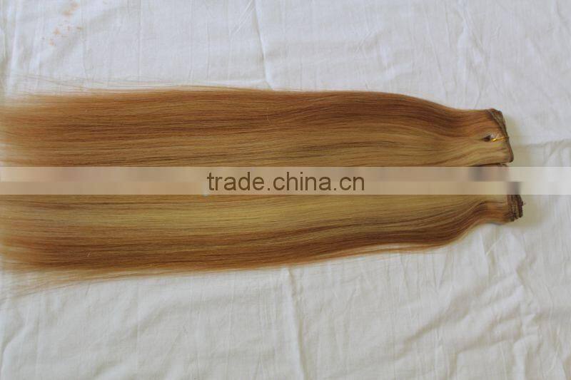 double drawn russian clip in hair extension thick end hair