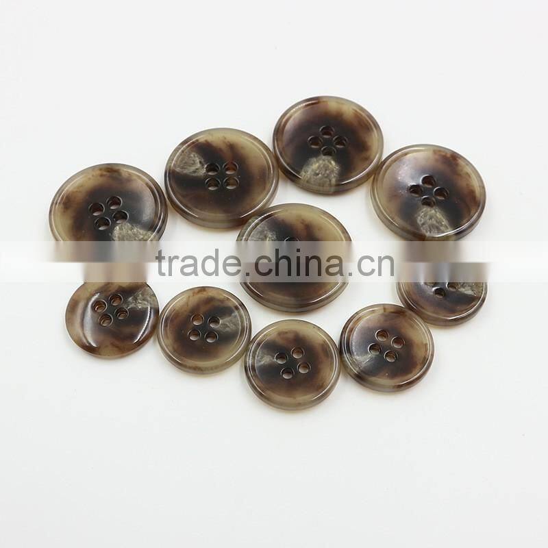 Sedex Audited Factory 2 Pillar burnt rim 4 holes fire proof urea button, urea suit button