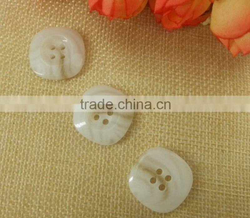 Square shape resin Faux horn Button