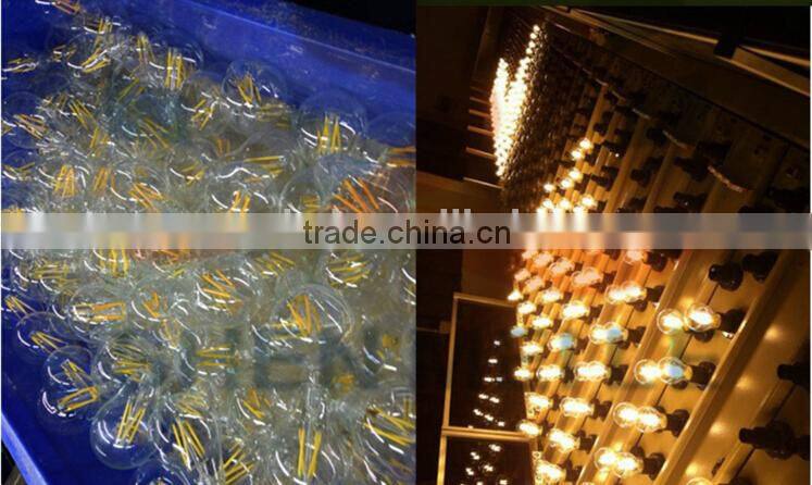 High brightness 50000hrs lifetime led filament bulb light ce rohs ul e27 e14 b22 6w led filament bulb for indoor decoration