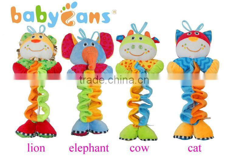 Babyfans Cute Animal Baby Hanging Crib Musical Plush Stuffed Toys For Baby