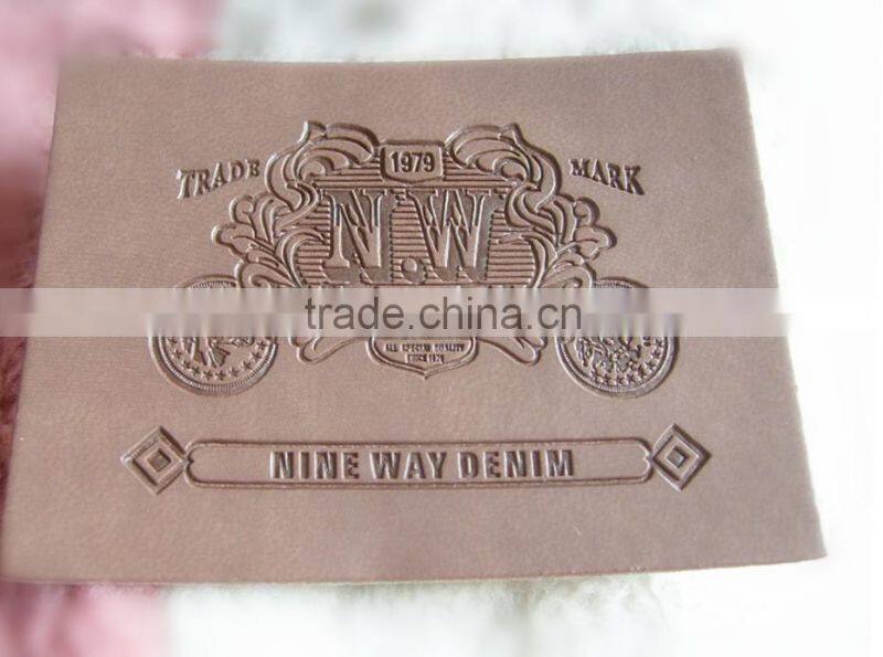 Customer PU brown Debossed Leather Patch for sofa and bags indongguan