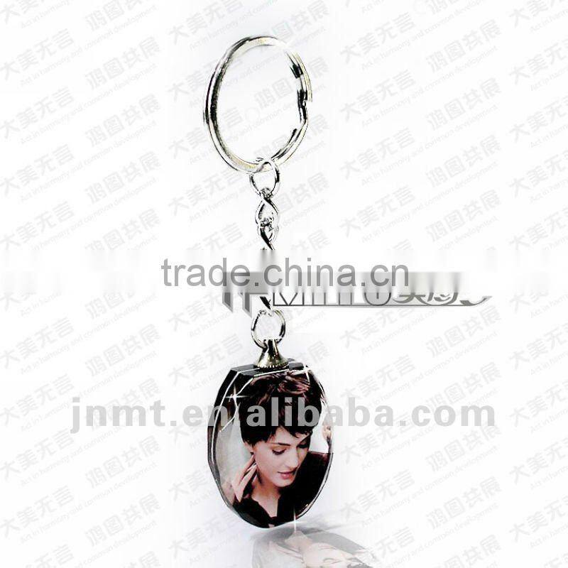 SK-07 Polygon square sublimation crystal keychain gift
