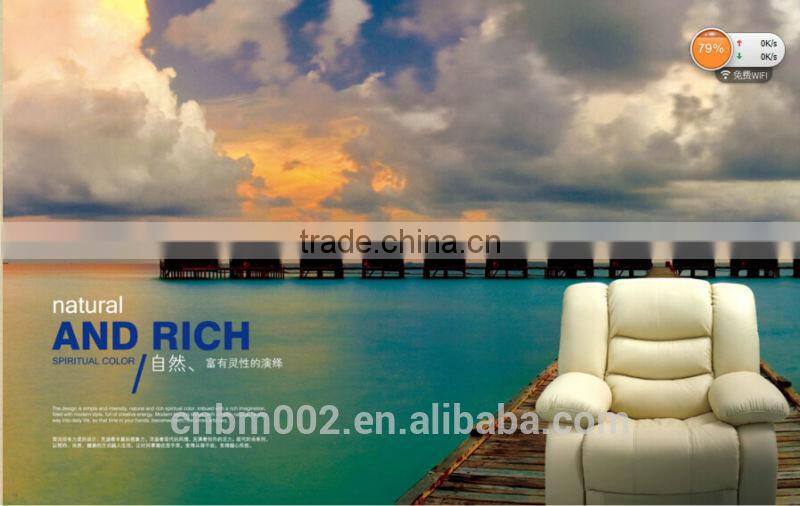 Modern design 3 seater electric recliner chair real leather and PU material