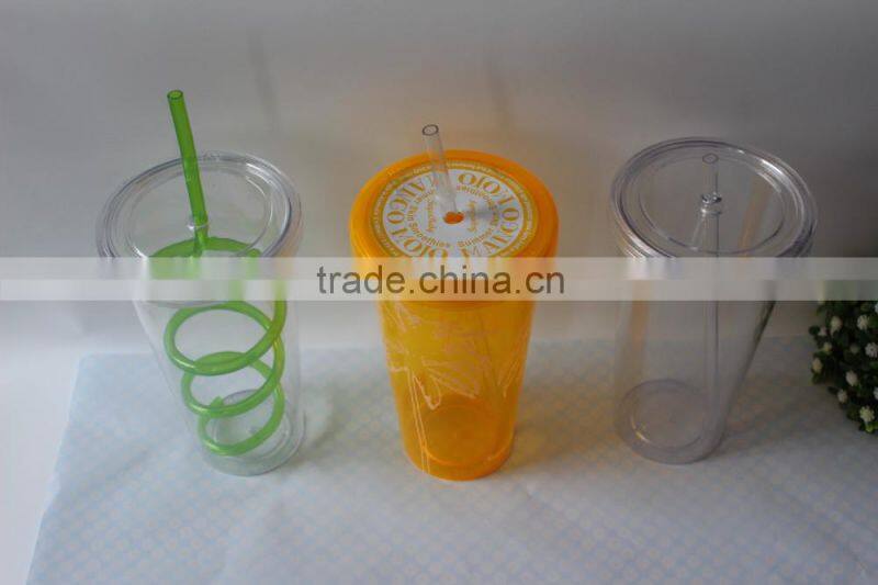 yongkang Fresh design Double wall plastic starbucks promotional mug