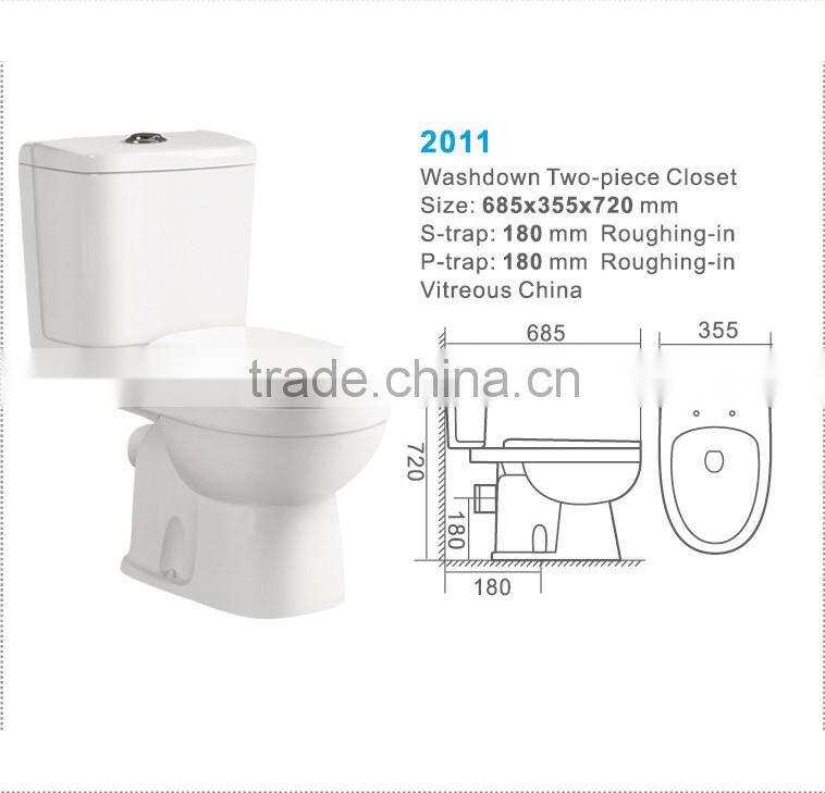 Bathroom two-piece washdown wc toilet seat
