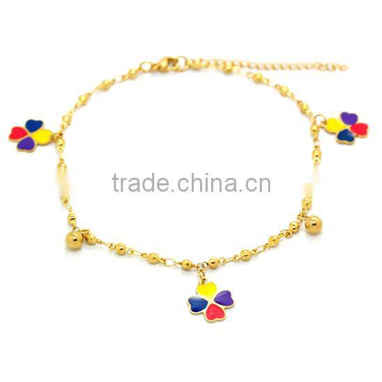 TKB-B0375 Bracelets Fashionable Jewelry Four Leaf Clover Charm Trendy Style for Ladies New Design Gold filled Cheaper