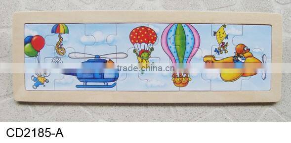 Hot sale educational wooden toys plane puzzle