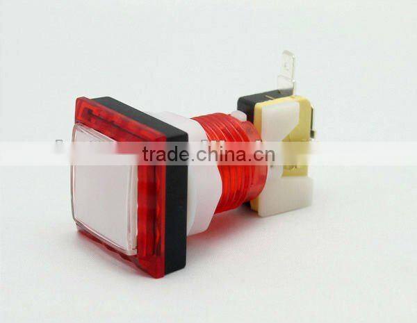 33mm green square sonic arcade game machine push button illuminated pushbutton switch with LED light