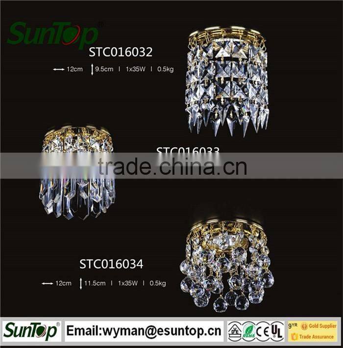 contemporary CE hanging crystals/led bulbs candelabra ceiling lights/europe lighting