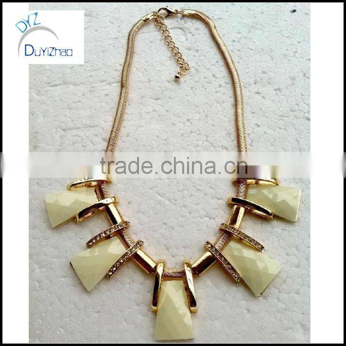 Woman fashion Bubble gold chain yellow Bib Statement Chain Necklace