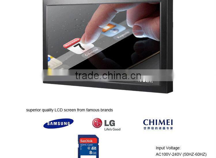 32 inch LCD advertising player indoor video LED touch screen display USB HD video screen monitor