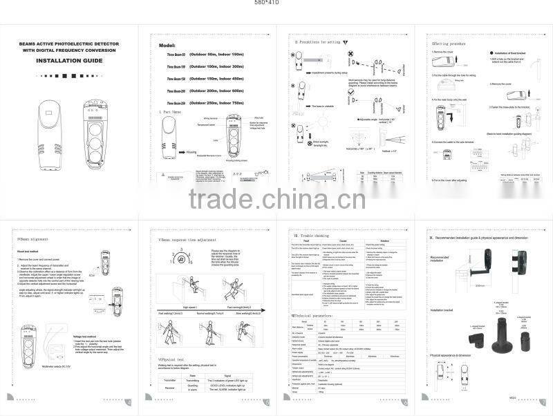 New &Popular out door Photoelectric Tri-Beam (3 beams ) Detectors with true detection alarm technology