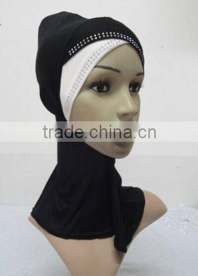 C079 new style two color ninja hats with rhinestones,neck cover hats