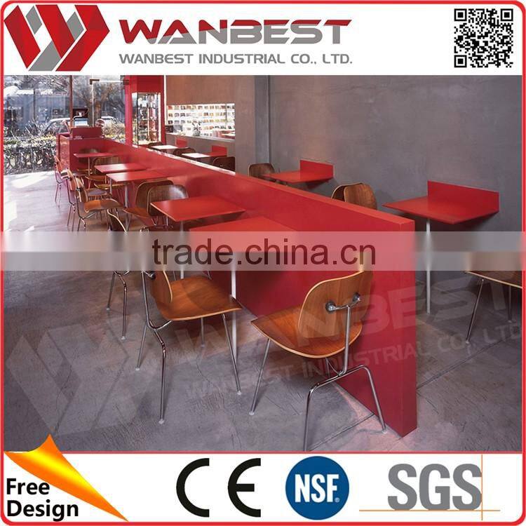 Red marble coffee glass bar counter design for Restaurant