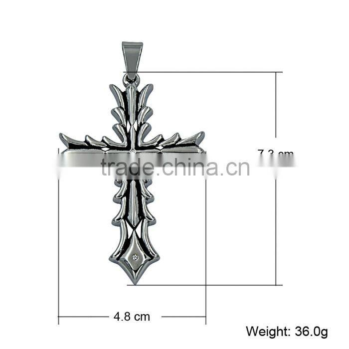 Fancy jewelry wholesale JCN0325 unisex stainless steel cross necklace pendant
