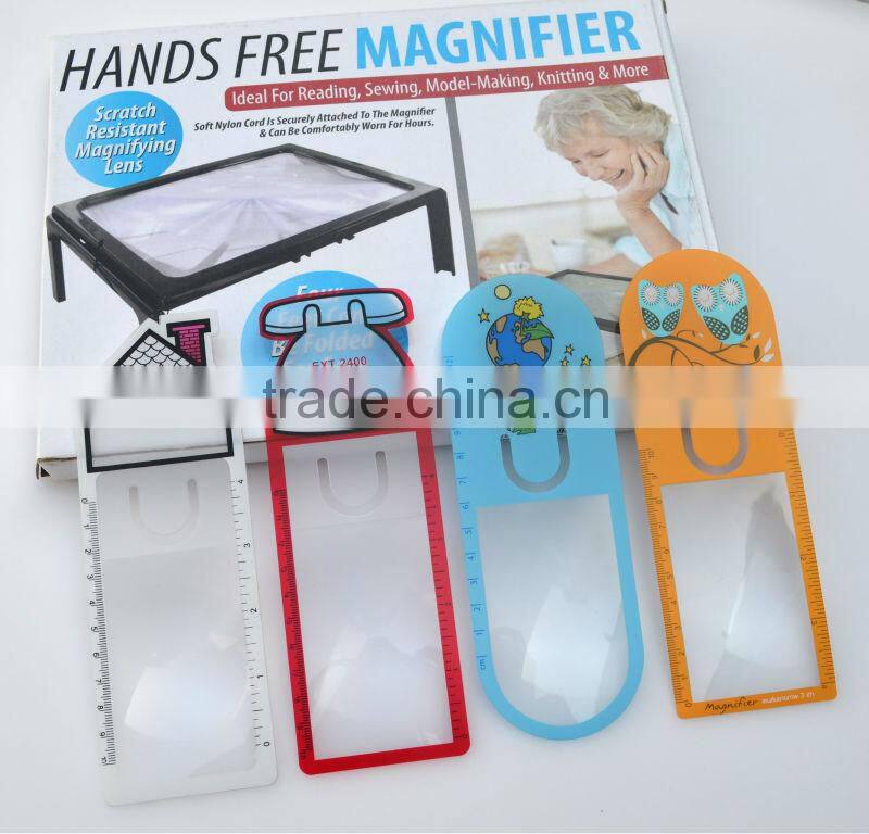 Promotional plastic bookmark magnifier Ruler for reading