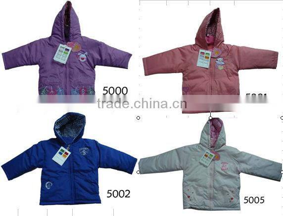 girl cute winter jacket in apparel stock