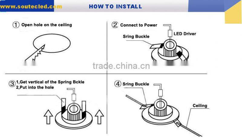 Ultra bright high power led kitchen ceiling 5watt led concealed ceiling aluminum ceiling light mounting bracket