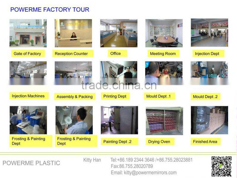 Double sided Magnifying hand makeup mirror, plastic cosmetic hand held mirror