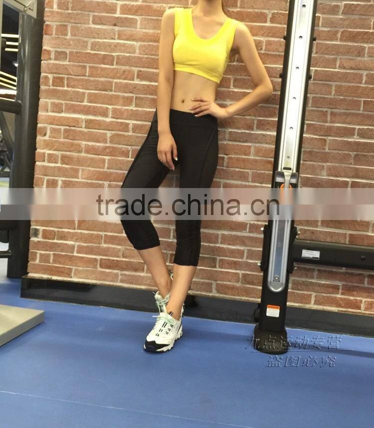 Fashion High Quality Womens Sports Gym Mesh Breathable Pants cycling Fitness Leggings Capris Stretch pants