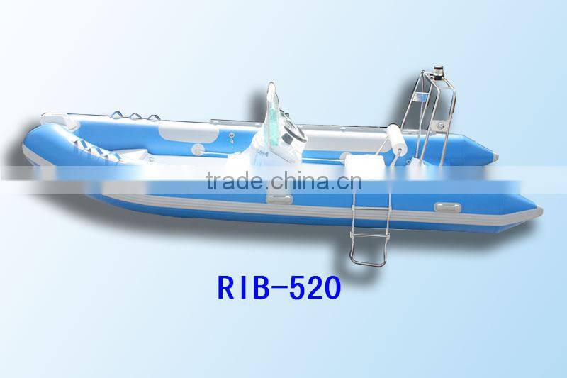RIB520 boat rubber boat inflatable boat rigid hull with CE