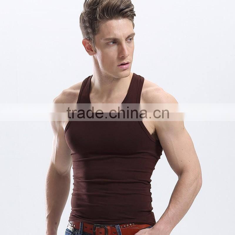 I- shaped back vest square neck style men cotton casual muscle vest latest gym waistcoat design for men