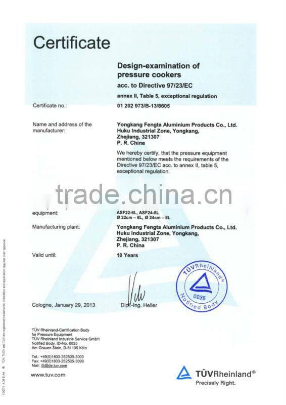 stainless steel national pressure cookers, sandwich bottom, suitable to gas stove & induction cooker ASF 22CM 6L