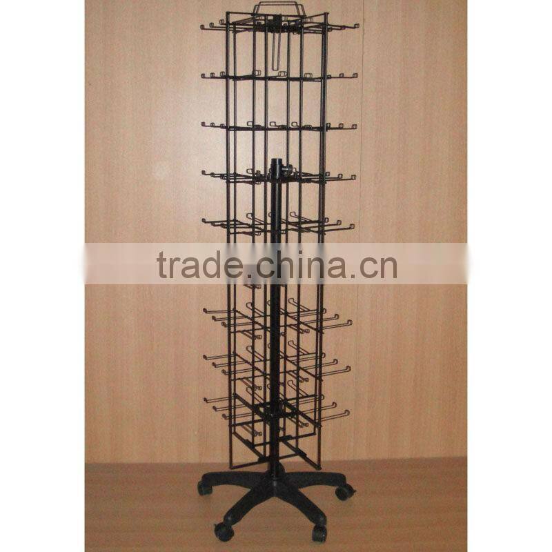 four sides spinning hooks display fixture with good quality