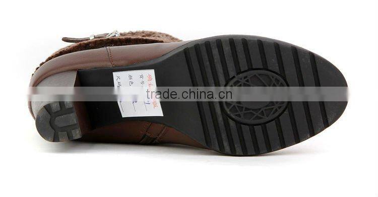 Rubber sole genuine leather boot