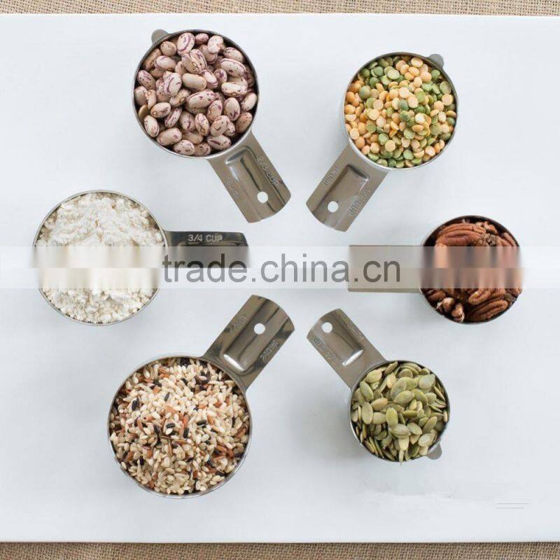High quality food metal stainless steel measuring cups 6 pcs