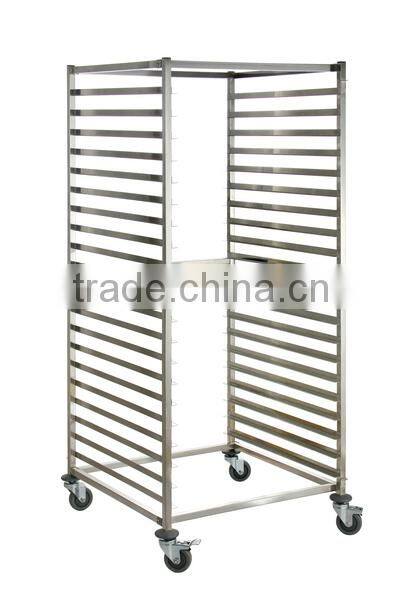 Stainless Steel Single Row Bakery Tray Trolly