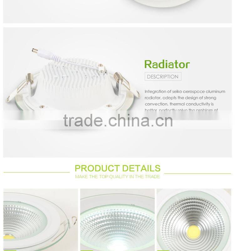 cob aluminum downlight recessed 15w indoor lighting